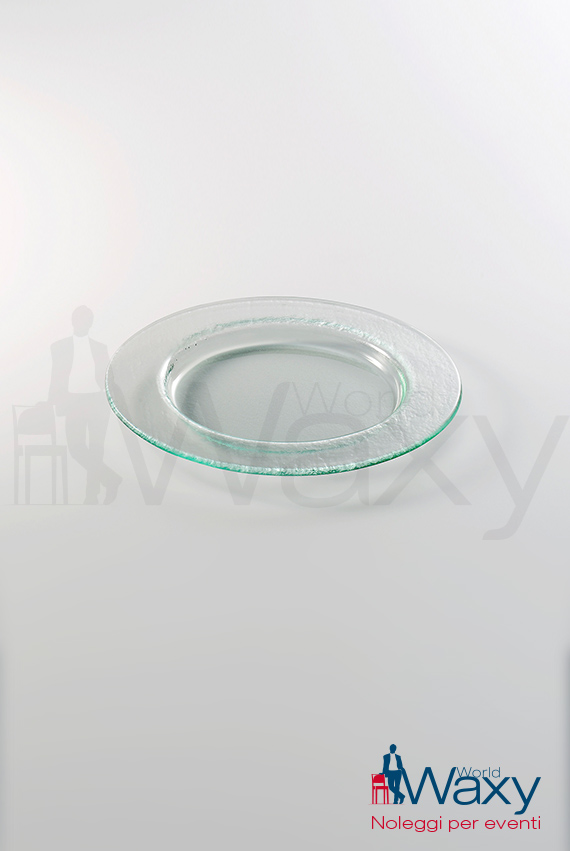 piatto dessert cm 20 in vetro lavorato trasparente