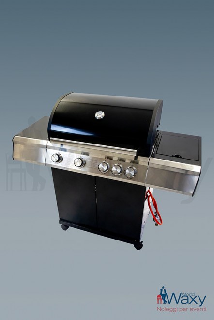 grill barbecue NERO su ruote a gas con coperchio