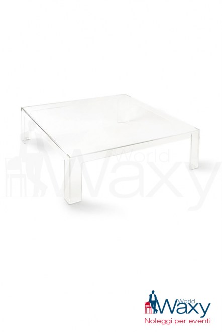 tavolo Kartell mod. Invisible cm. 100x100xh31,5 in policarbonato trasparente 