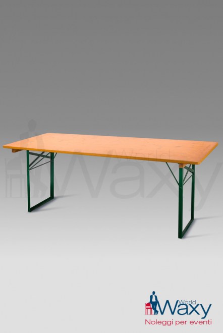 tavolo birreria cm 220x50 piano in legno trattato
