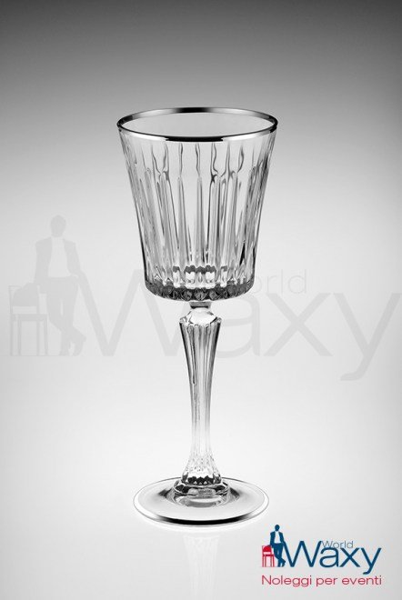 Calice vino bianco Linea Timeless filo platino cl 23 