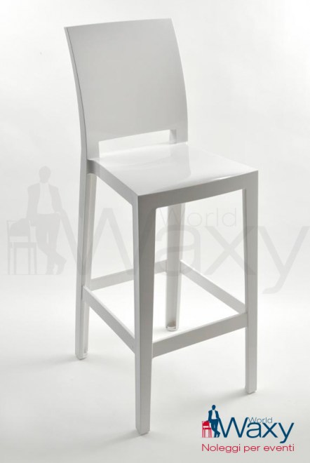 Sgabello kartell h. 75 cm. mod. One More Please in policarb. col. in massa.bianco