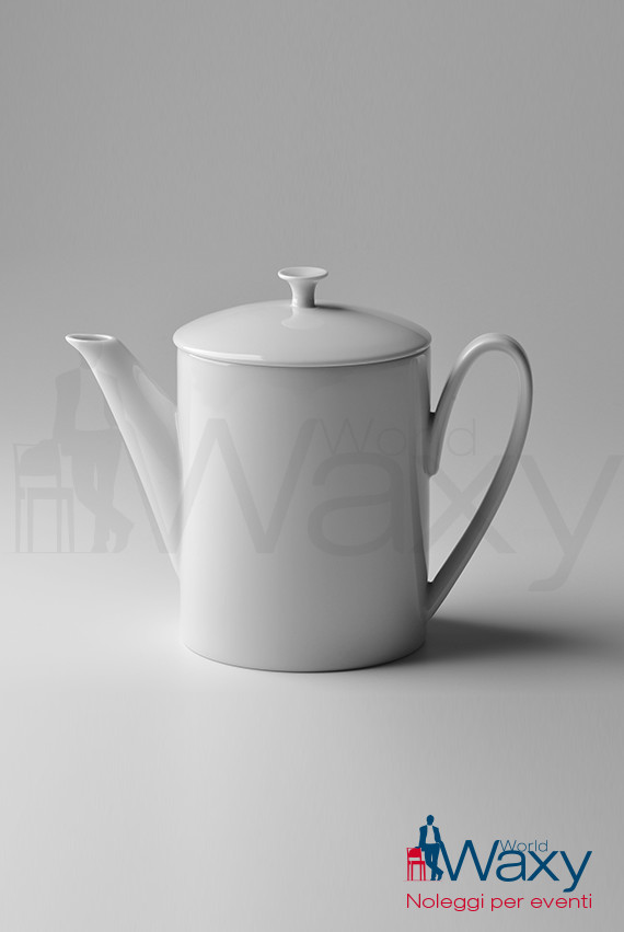 caffettiera mod Aida in porcellana bianca lt 0,65 con coperchio