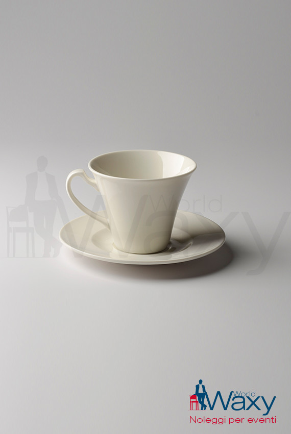 tazza the con piattino Le Coq porcellana panna