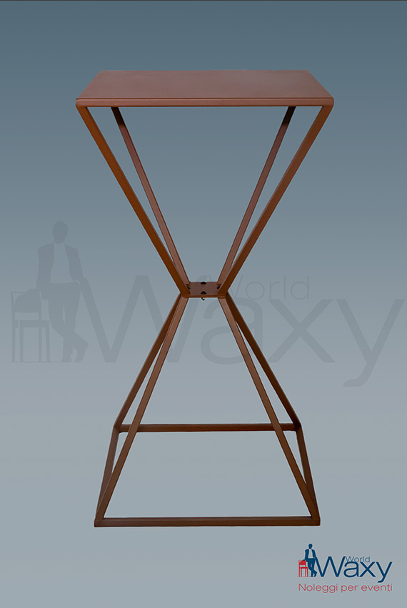tavolo mangiainpiedi CLESSIDRA 60x60 cm. H. 110 metallo verniciato Corten